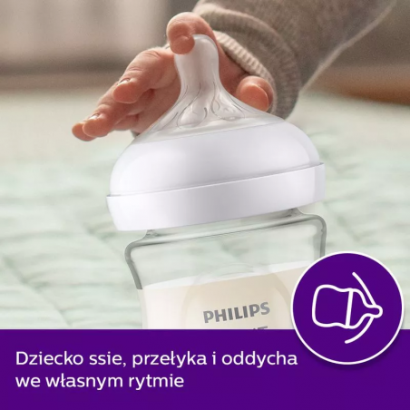 Philips Avent Butelka Szklana Natural Responsywna 240 ml 0m+ SCY933/01 RESPONSE - 7
