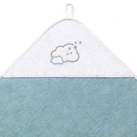 Babyono okrycie kąpielowe Frotte ręcznik 100x100 cm z kapturkiem Niebieskie - 2