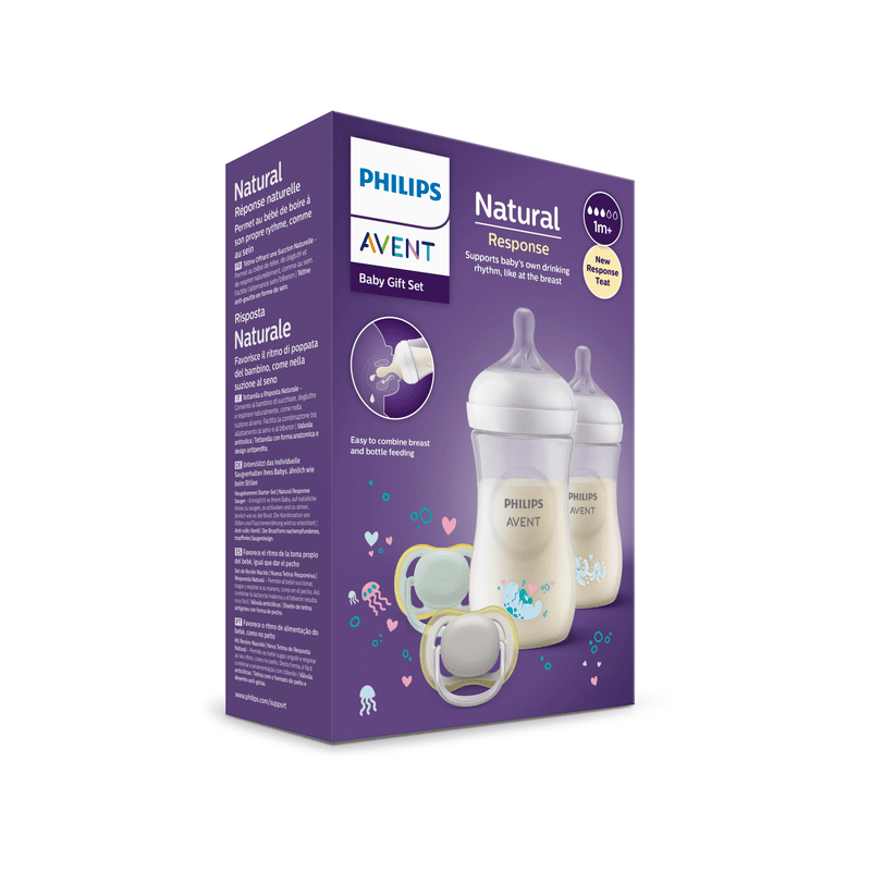 Philips Avent Natural Response Zestaw Prezentowy SCD837/11 butelki  dekorowane smoczki