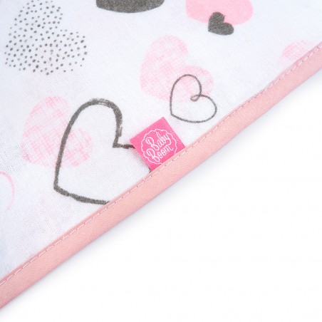 Babyboom okrycie kąpielowe ręcznik 85x85 cm Bawełna 100% Serduszka różowe - 3