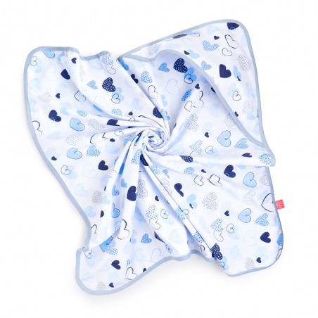 Babyboom okrycie kąpielowe ręcznik 85x85 cm Bawełna 100% Serduszka niebieskie - 3