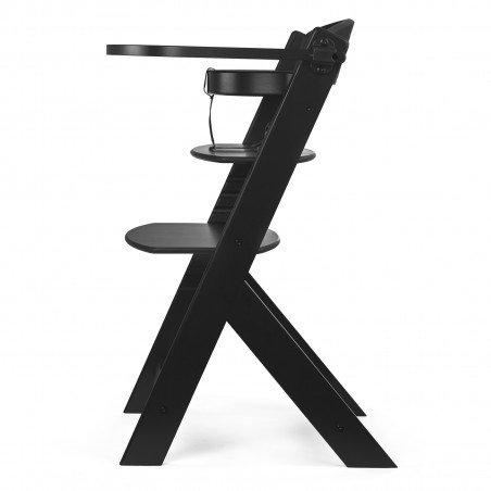 Krzesełko do karmienia drewniane + poduszka Kinderkraft ENOCK Czarne - 2