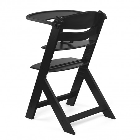 Krzesełko do karmienia drewniane + poduszka Kinderkraft ENOCK Czarne - 4