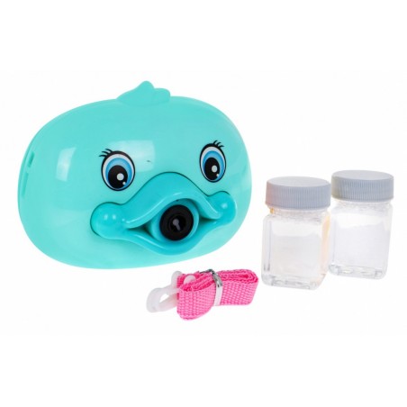 Kaczka do robienia baniek mydlanych dla dzieci 3+ niebieska Interaktywna zabawka Aparat - 1