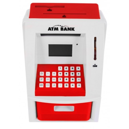 Bankomat skarbonka dla dzieci 3+ czerwony Interaktywne funkcje + Karta bankomatowa - 1