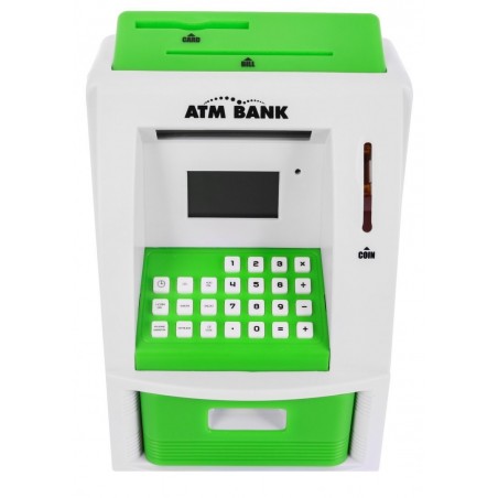 Bankomat skarbonka dla dzieci 3+ zielony Interaktywne funkcje + Karta bankomatowa - 1