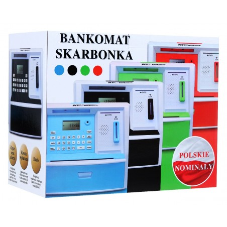 Bankomat z kartą Skarbonka dla dzieci 3+ czerwony Interaktywne funkcje + Tryb oszczędzania - 4
