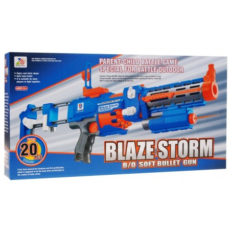 Karabin Pistolet 2w1 dla dzieci 8+ Blaze Storm 20 długich Pocisków z pianki + Celownik laserowy + Kolba - 5