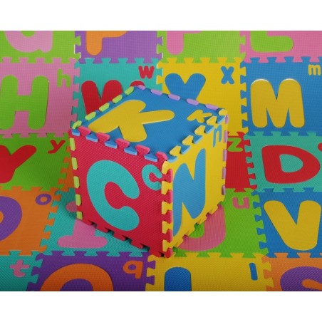 Puzzle piankowe Litery dla dzieci 3+ Pianka EVA + Wielkie Małe litery Alfabet + Mata podłogowa - 1