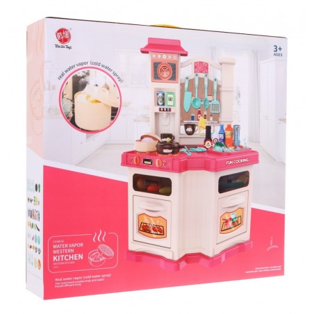 Różowa Kuchnia dla dzieci 3+ Radio + Interaktywny palnik + Funkcja pary + Akcesoria - 11