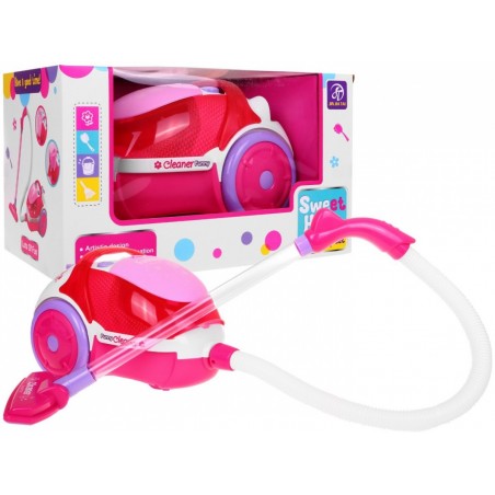 Różowy Odkurzacz dla dzieci 3+ Efekty Świetlne Dźwiękowe + Funkcja wciągania + Styropianowe kuleczki - 5