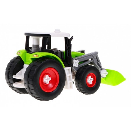 Rozkręcany Traktor z przyczepą dla dzieci 3+ Wkrętarka + Śrubokręt + Spychacz - 4