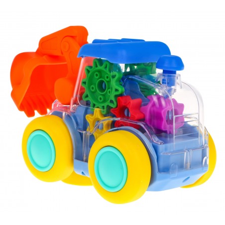 Interaktywna kolorowa Koparka z napędem dla dzieci 3+ Koła zębate + ruchoma łyżka - 2