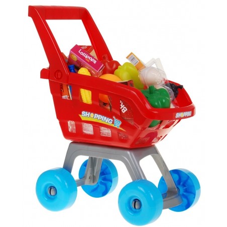 Supermarket dla dzieci 3+ Czerwony Zabawa w sklep 24 el. Wózek + Towary + Interaktywny skaner - 3