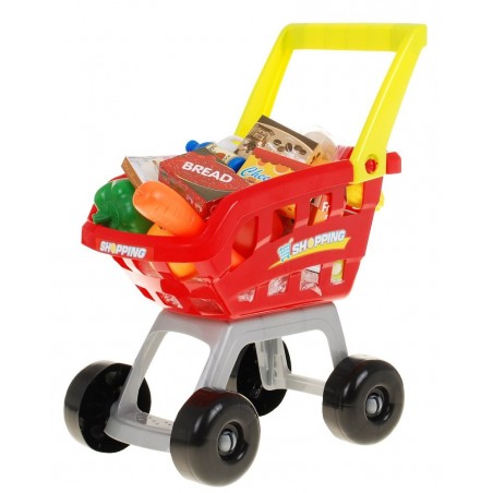 Supermarket dla dzieci 3+ Seledynowy Zabawa w sklep 24 el. Wózek + Towary + Interaktywny skaner - 1