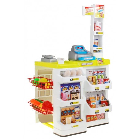 Supermarket dla dzieci 3+ Seledynowy Zabawa w sklep 24 el. Wózek + Towary + Interaktywny skaner - 2