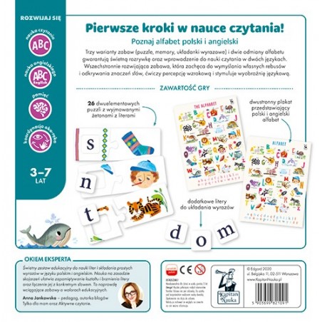 Gra edukacyjna "Alfabet na 3 sposoby" nauka Liter i Słów dla dzieci 3-7 lat - 1
