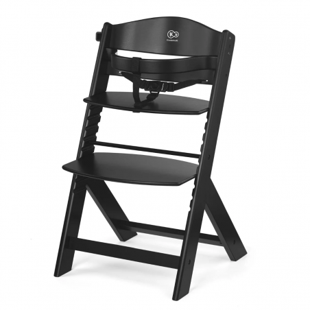 Krzesełko do karmienia drewniane Kinderkraft ENOCK czarny bez poduszki - 1