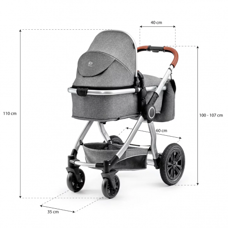 Kinderkraft wózek wielofunkcyjny 3w1 Veo Grey - 7