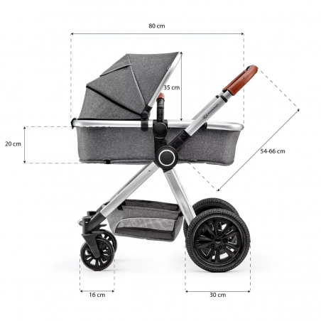 Kinderkraft wózek wielofunkcyjny 3w1 Veo Grey - 8