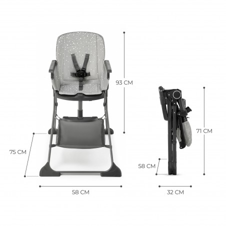 Krzesełko do karmienia Kinderkraft Foldee Grey - 6