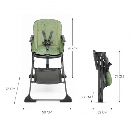 Krzesełko do karmienia Kinderkraft Foldee Green - 6