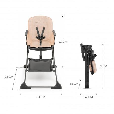 Krzesełko do karmienia Kinderkraft Foldee Pink - 6