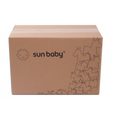 Sun Baby Skoczek gumowy dla dzieci JEDNOROŻEC 60 cm różowy perłowy z bandaną do skakania z pompką - 1