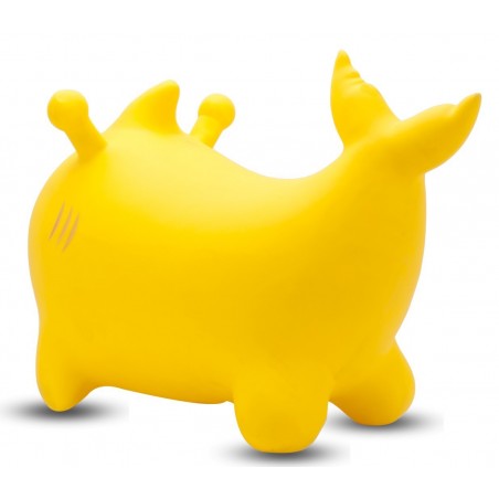Sun Baby Skoczek gumowy dla dzieci REKIN BABY SHARK 62 cm żółty do skakania z pompką - 4