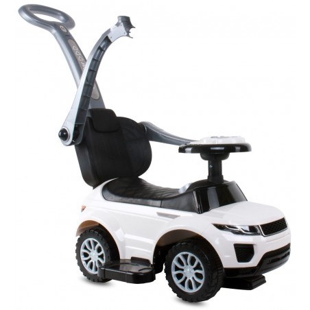 Sun Baby Jeździk pchacz chodzik dla dziecka z rączką i obejmą Sport car biały - 5
