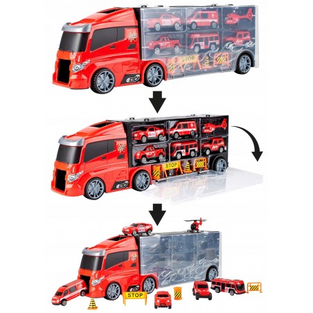 MalPlay Laweta ciężarówka z autami straży pożarnej - 5