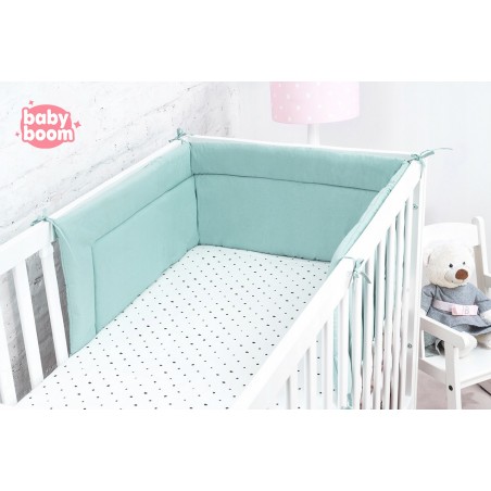 Babyboom dwustronny ochraniacz do łóżeczka dziecięcego Premium 180x30 cm Zielony - 3