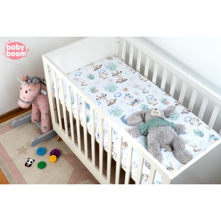 Babyboom prześcieradło bawełniane do łóżeczka dziecięcego 120x60 cm Premium Jeżyki i przyjaciele - 3