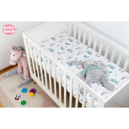 Babyboom prześcieradło bawełniane do łóżeczka dziecięcego 120x60 cm Premium Baloons - 3