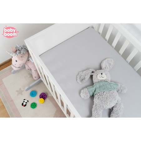 Babyboom prześcieradło bawełniane do łóżeczka dziecięcego 120x60 cm Premium Szary - 2