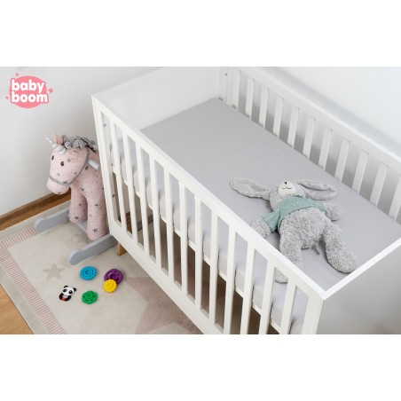 Babyboom prześcieradło bawełniane do łóżeczka dziecięcego 120x60 cm Premium Szary - 3
