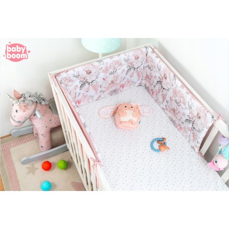 Babyboom dwustronny ochraniacz do łóżeczka dziecięcego Premium 180x30 cm Dzika róża/brudny róż - 3