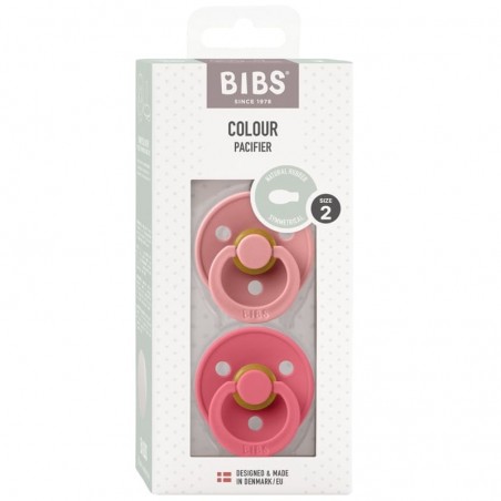 BIBS COLOUR Smoczek uspokajający Kauczuk Hevea S 0m+ Dusty pink & Coral 2 pack - 5