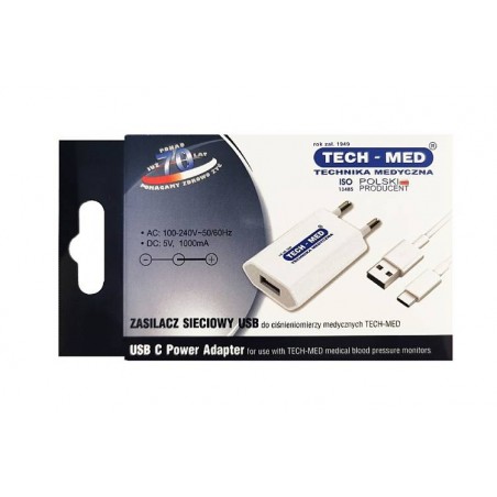 Oryginalny zasilacz sieciowy USB typu C TECH-MED. - 1