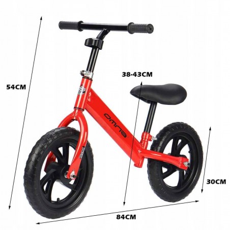 Rowerek biegowy dla dzieci czerwony + kask + ochraniacze - 4