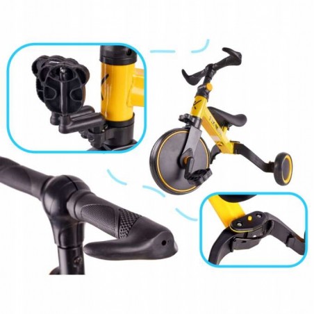 Rowerek trójkołowy Trike Fix Mini 3w1 biegowy Żółty - 1