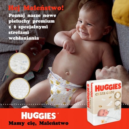 Pieluszki Huggies 1 extra care 2-5kg 252 szt. (zestaw 3x84) - 2