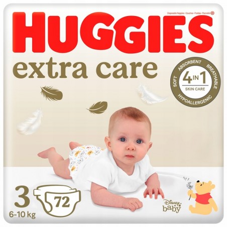 Pieluszki Huggies 3 extra care 6-10kg 216 szt. (zestaw 3x72) - 3