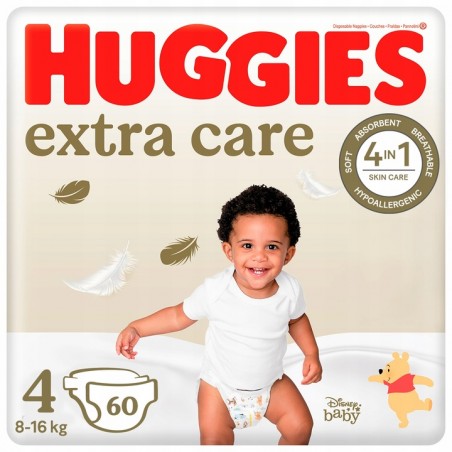 Pieluszki Huggies 4 extra care 8-16kg 180 szt. (zestaw 3x60) - 4