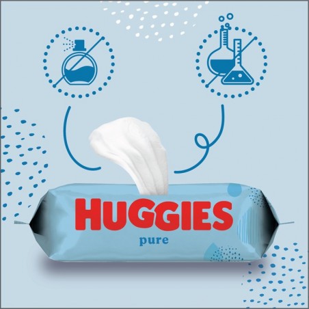 Chusteczki nawilżane Huggies Pure 560 szt. (10x56) - 5