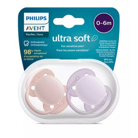 Philips Avent smoczek Ultra Soft 0-6m 2szt. różowy/fioletowy SCF091/31 - 4