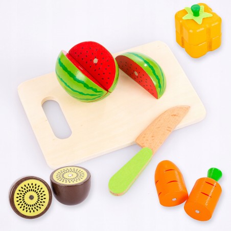 Owoce i warzywa do krojenia na magnes drewniane Kinderplay wielokolorowe - 3