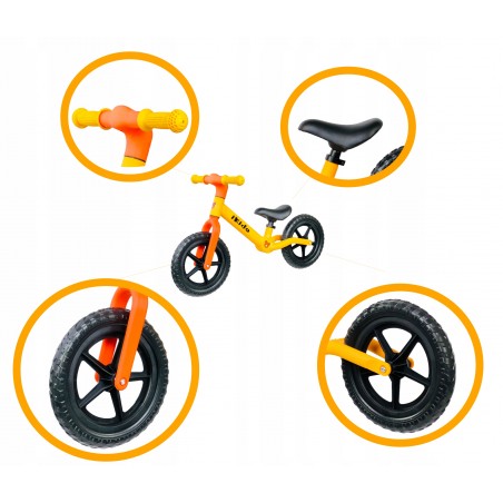 Rowerek Biegowy dla dzieci iKido Nylon LEKKI 1.9kg Pomarańczowy - 1