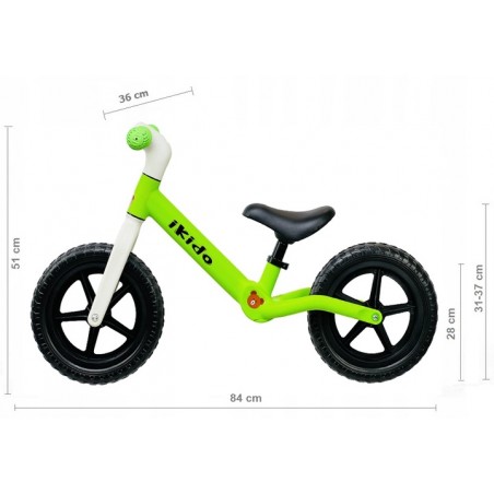 Rowerek Biegowy dla dzieci iKido Nylon LEKKI 1.9kg Zielony - 3
