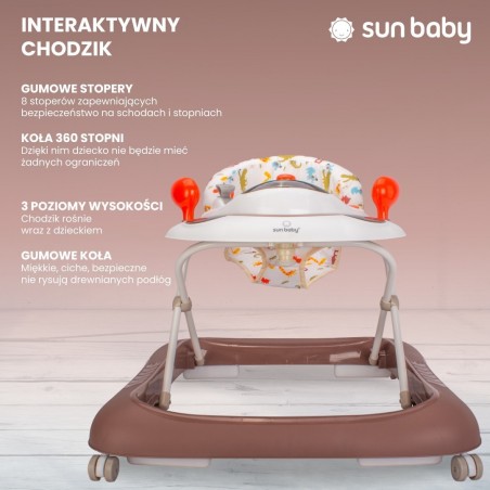 Sun Baby Chodzik dla dziecka ze stoperami i kierownicą - krokodylek - 1